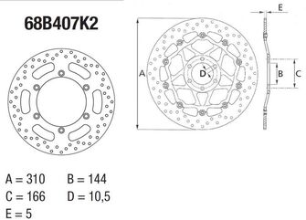 BREMBO / ブレンボ ORO (オーロ) ブレーキディスク ラウンドフィックス | 68B407K2