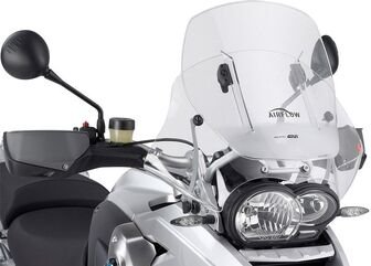 GIVI / ジビ Airflow Sliding Windscreen for BMW R 1200 GS 04-12, HxW max 54x54 cm, 12 cm sliding, brackets included | AF330