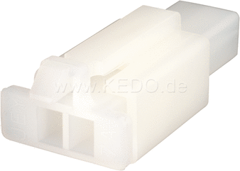 Kedo 2-Pin Connector Housing with snap-in nose incl 2x2 Connector Type 110th | 41525-2