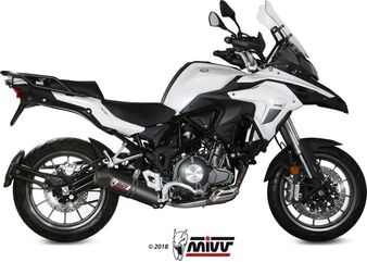 MIVV / ミヴ SPORT OVAL SLIP-ON Muffler CARBON WITH CARBON CAP for BENELLI TRK 502 2017 ECE approved (Euro4) | E.003.L3C