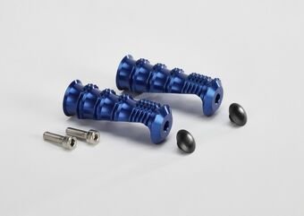 ABM / エービーエム Pair of footrests rGrip complete incl. screws, covers, カラー: シルバー | 100201-F11