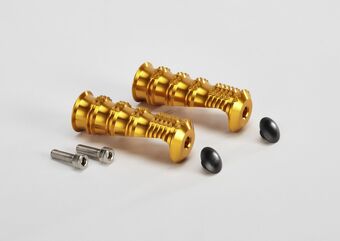 ABM / エービーエム Pair of footrests rGrip complete incl. screws, covers, カラー: ブラック | 100201-F15