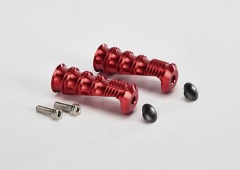 ABM / エービーエム Pair of footrests rGrip complete incl. screws, covers, カラー: シルバー | 100201-F11