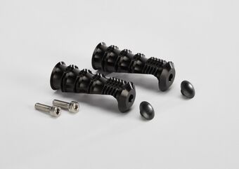 ABM / エービーエム Pair of footrests rGrip complete incl. screws, covers, カラー: ブラック | 100201-F15