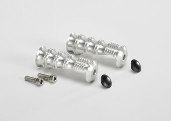 ABM / エービーエム Pair of footrests rGrip complete incl. screws, covers, カラー: ブラック | 100201-F15