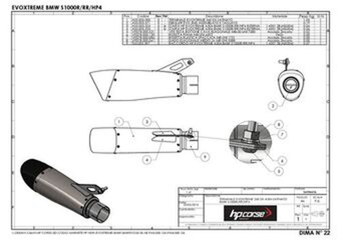 HP Corse / エイチピーコルセ  Evoxtreme 260mm Black Exhaust | BMWEVO2610B-AB