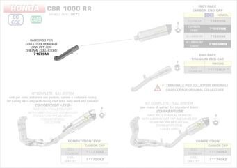 ARROW / アロー HONDA CBR 1000 RR '17 ステンレス リンクパイプ + オリジナルコレクター | 71679MI