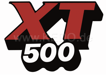Kedo Fuel tank decal / Logo 'XT500', red / white / black, 1 piece, OEM reference # 3 BH-24161-00 | 21077