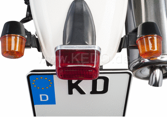 Kedo TT Indicator Bracket Rear, offset the indicators below the fender, suitable for indicators item 42019/42020, stainless steel black coated | 50302