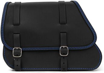 Ends Cuoio / エンズクオイオ バッグ Middle Gypsy（ミドルジプシー） 左側 - ブラックレザー - ブルーステッチ | MGY.N.CTBL.SX