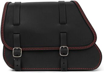 Ends Cuoio / エンズクオイオ バッグ Middle Gypsy（ミドルジプシー） 左側 - ブラックレザー - レッドステッチ | MGY.N.CTR.SX