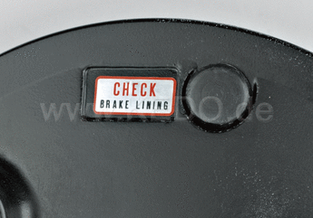 Kedo Decal 'Check Brake Lining', 1 Piece, silver / black / red | 22088