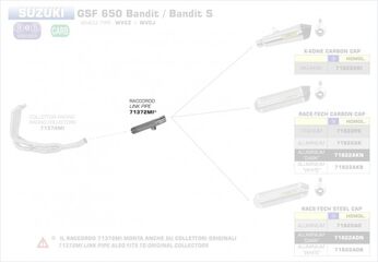 ARROW / アロー SUZUKI GSF 650/1250 BANDIT / BANDIT S GSX 1250 FA / GSX 650 FA ミッドパイプ オリジナル / Arrowコレクター用 | 71372MI