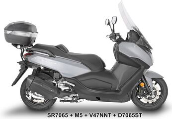 GIVI / ジビ Screen for SYM Maxsym 400 Euro 5 21-, color clear, dim. HxW 77,5 x 72 cm, 18cm higher than oe, fits oe headlight fairing | D7065ST