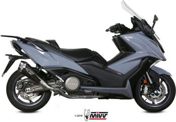 MIVV / ミヴ SPORT DELTA RACE SLIP-ON Muffler BLACK STAINLESS STEEL for KYMCO AK550 2017 ECE approved (Euro4) Catalyzer is included | O.008.LDRB