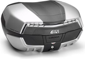 GIVI / ジビ MAXIA 5 Top Case- color Black with Siver Coated Covers and Clear Reflector- 58 Liters- fits MonoKey plate | V58