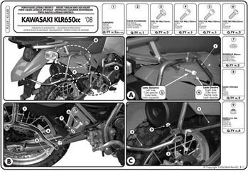 GIVI / ジビ Specific Pannier Holder for Monokey Cases for Kawasaki KLR 650 08- | PL448