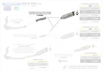 ARROW / アロー SUZUKI GSX-R '11 スチール ミッドパイプ | 71440MI