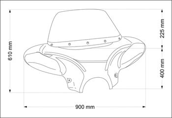 CustomAcces / カスタムアクセス Windshield Batwing, Smoke | EH0003H