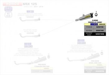 ARROW / アロー HONDA MSX125 '16 eマークX-KONE チタン サイレンサー カーボン エンドキャップ アロー コレクター | 52507XK