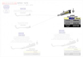 ARROW / アロー HONDA MSX125 '16 eマークX-KONE チタン サイレンサー カーボン エンドキャップ アロー コレクター | 52507XK