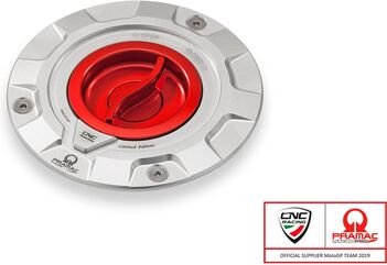 CNC Racing / シーエヌシーレーシング Fuel tank cap Pramac Racing Limited Edition, Silver/Red | TS423SPR