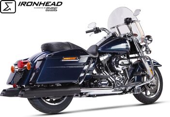 IXIL / イクシル Slip On Exhaust (Left Muffler) - Ironhead Round Black | HD 1017 SB