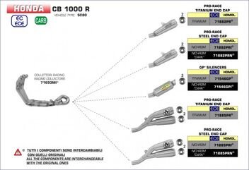 ARROW / アロー HONDA CB 1000R eマーク認証 ニクロム DARK GP2 サイレンサー ウェルデッドリンクパイプ付 ローバージョン オリジナル / Arrowコレクター用 | 71546GPI