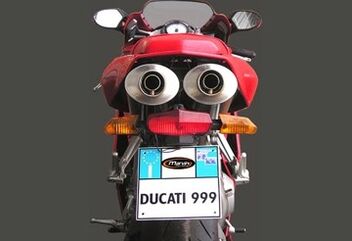 Marving / マービング デュアルマフラー スモールオーバル = 94x124 Superline アルミニウム - EU公道走行認可 Ducati 749R/999R | EU/AL/D999R