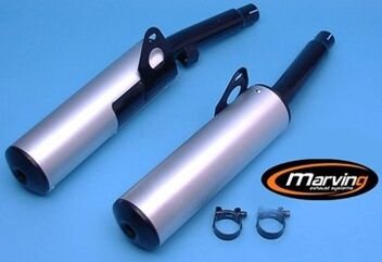 Marving / マービング デュアルマフラー Cylindrical &Oslash; 100 ブラック + アルミニウム - EU公道走行認可 Yamaha XJ 600 | Y/2083/NC