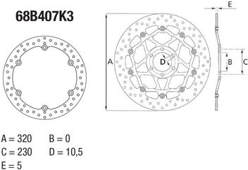 BREMBO / ブレンボ ORO (オーロ) ブレーキディスク ラウンドフィックス | 68B407K3