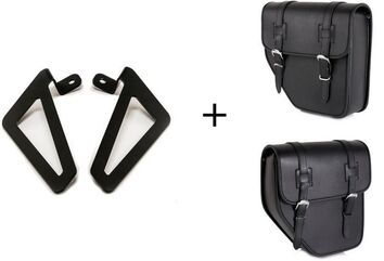 CustomAcces / カスタムアクセス Ibiza Pair Of Saddlebags + Universal Support, Black | API002N