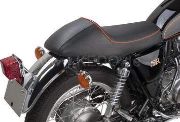 Kedo Seat 'Classic Racer', black with orange piping, including rear brackets. | 40510