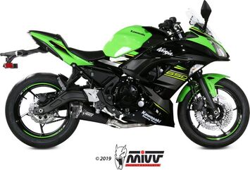 MIVV / ミヴマフラー SPORT Full sys. 2x1 Muffler DELTA RACE STEEL BLACK WITH CATALYZER CONVERTING KIT For KAW | K.044.LDRB