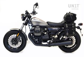 Unitgarage / ユニットガレージ Side Pannier Canvas + Left Subframe Guzzi V9 Bobber, Black/Black | U001+2250SX-Black-Black