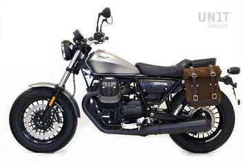 Unitgarage / ユニットガレージ Waxed suede side pannier Scram 22L-30L + Left Subframe Guzzi V9 Bobber, ColoradoBrown | U202+2250SX-ColoradoBrown