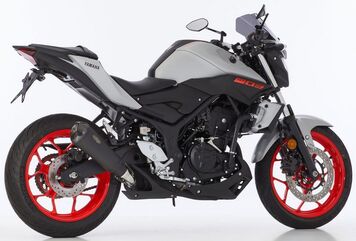 SHARK / シャークマフラー DSX-7 slip on exhaust (2-1) super short, Matt Black, Elliptical/Conical | 843184