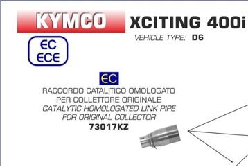 ARROW / アロー KYMCO XCITING 400I '18 eマーク認証 ステンレス リンクパイプ + オリジナルコレクター | 73017KZ