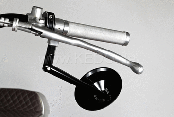 Kedo Mirror Bracket "upside-down", aluminum, innovative mounting position, for 22mm handlebars, M10x1,25 mirror thread, width 16mm | TH-10098.2