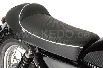 Kedo Seat 'Classic Racer', Black with White Piping, including rear brackets. | 40561