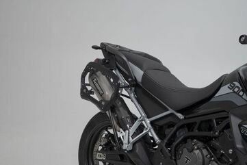 SW Motech TRAX ADV aluminum case system + Akrapovic. Black. 45/37 l. Triumph Tiger 900 (19-23). | KFT.11.953.72002/B