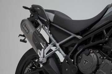 SW Motech TRAX ADV aluminum case system + Akrapovic. Black. 45/37 l. Triumph Tiger 900 (19-23). | KFT.11.953.72002/B