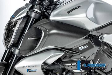 ILMBERGER / イルムバーガーカーボン 左 エアーチューブカバー Ducati ディアベル V4 2023- マット | LKL.101.DI23M.K