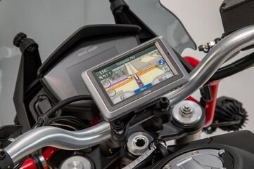 SW-MOTECH GPS mount for handlebar Black. Moto Guzzi V85 TT (19-). | GPS.17.646.10100/B