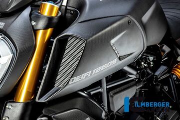 Ilmberger / イルムバーガーカーボンパーツ エアチューブカバー 左側 マット Diavel MY19 | LKL.102.DI19M.K