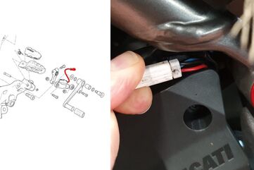 CNC Racing / シーエヌシーレーシング Ducati QS quickshift reverse shift cable, Black | CB005B