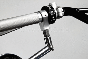 Kedo Mirror Bracket "upside-down", aluminum, innovative mounting position, for 22mm handlebars, M10x1,25 mirror thread, width 16mm | TH-10098.2