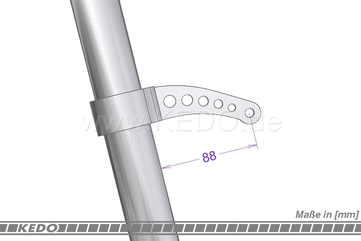Kedo Headlamp Bracket "Drilled", high-strength aluminum & stainless steel, mounting of the headlight with lateral mounting and mounting M8 | TH-10166.4
