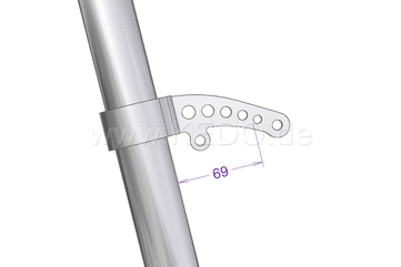 Kedo headlight bracket and turn signal support "Bored", aluminum and stainless steel, for headlights with side mounting M8 and Recording | TH-10170.3