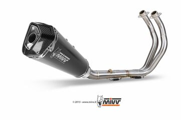 MIVV / ミヴマフラー SPORT Full sys. 2x1 Muffler DELTA RACE STEEL BLACK WITH CATALYZER CONVERTING KIT For YAM | Y.044.LDRB